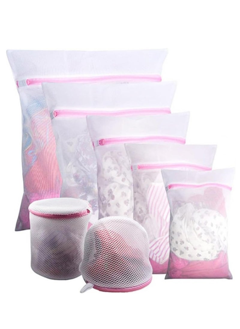 ECVV 7Pcs Mesh Laundry Bags for Delicates Zipper Closure Anti Open Guard, Travel Storage Organize Bag, Clothing Washing Bags for Washing Machines, Blouse, Bra, Hosiery, Stocking, Underwear, Lingerie  - Image 1