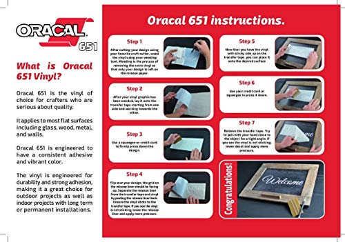 ORACAL 12" x 10ft Roll of Oracal 651 Transparent Craft Vinyl - On a 2.5" Core - Adhesive Vinyl for Cricut, Silhouette, and Cameo Cutters - Gloss Finish - Outdoor and Permanent - Image 5