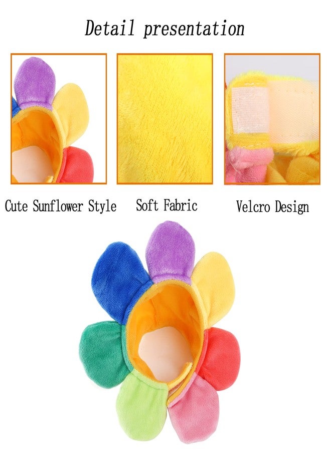 YAODHAOD Pet Costume Hats, Cat Dog Cute Sun Flower Headband Cap for Cosplay Dress up Accessories Pet Halloween Party Costume for Cats & Small Dogs (Colorful Sun Flower) - Image 3
