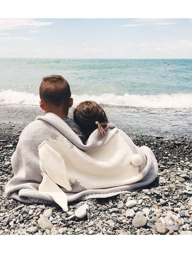 Rabbit Ears Baby Knitted Blanket, Super Soft and Windproof Coverlet (108*73 cm, Grey) - Image 3