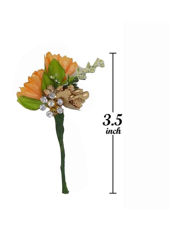 Inaaya - Artificial Hair Pins For Party Use Hair Accessories (Set Of 5) Orange 20 Grams Pack Of 1 - Image 1