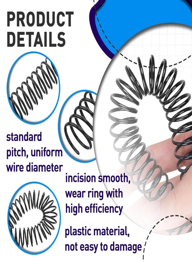 KOTESLLOE 150 Pack Spiral Binding Coils, 4:1 Pitch Plastic Binding Coils Kit, 6 Different Sizes Spiral Coils for Binding 1/4", 5/16", 3/8", 1/2", 5/8", 3/4", Black Binding Spirals - Image 4