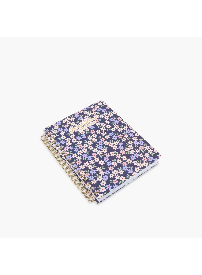 Syloon 18 Month Agendas Planner-Flower Print- (Paper) Multicolor \ 17.8X23