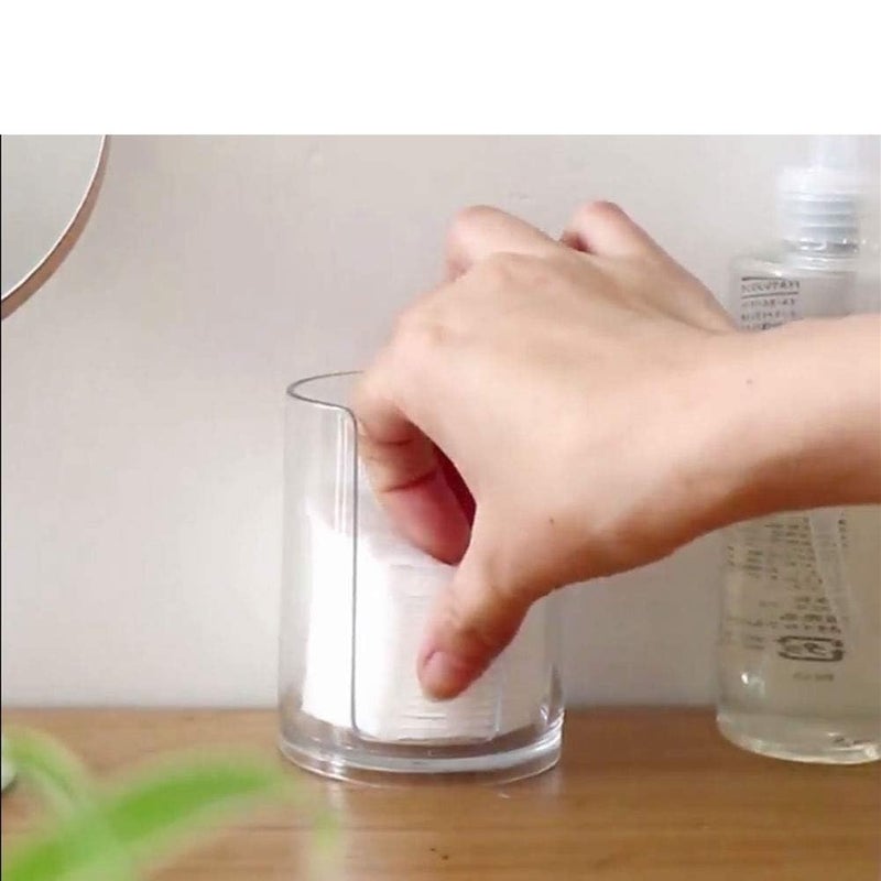 KPS صندوق تخزين وسادات إزالة المكياج KPS | حاوية قطنية شفافة دائرية مع غطاء | منظم حمام | صندوق تخزين مستحضرات التجميل | موزع أعواد القطن (عبوة من 1) - Image 5