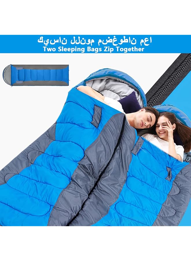 Generic Sleeping Bag Camping Thermal Sleeping Pad Waterproof Portable Lightweight Adult Compact Backpack Gear Two Way Zip Arms Feet Stretchable Holes With Compression Sack For Travel Hike Mountaineer Outdoor  - Image 2
