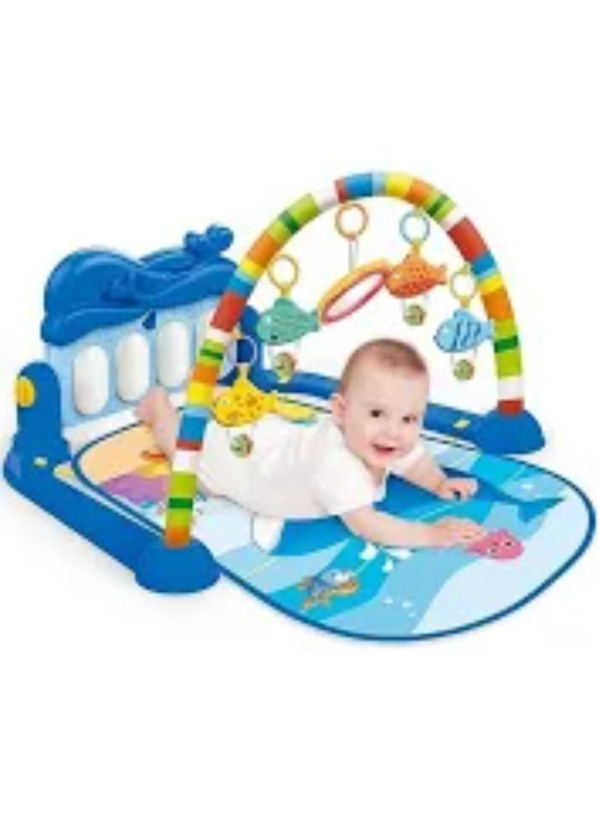 هوانجر سجادة لياقة بيانو متعددة الألوان مع موسيقى وإضاءة، للأطفال حتى عمر ١٢ شهرًا، ٤٢×٧٥×٦٠ سم - Image 1