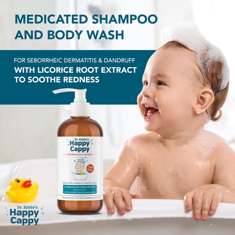 Happy Cappy Daily Medicated Shampoo and Body Wash Bundle - Baby Dandruff Shampoo, Helps Cradle Cap and Seborrheic Dermatitis, Reduces Redness, Dermatologist Tested, Fragrance-Free - 4 Pieces - Image 5