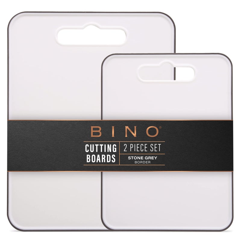 BINO BINO Cutting Board  2Piece Chopping Boards  BPAFree Plastic Durable Large Surface Multipurpose DualSided Dishwasher Safe  Charcuterie Accessories  Home  Kitchen Utensils Gray