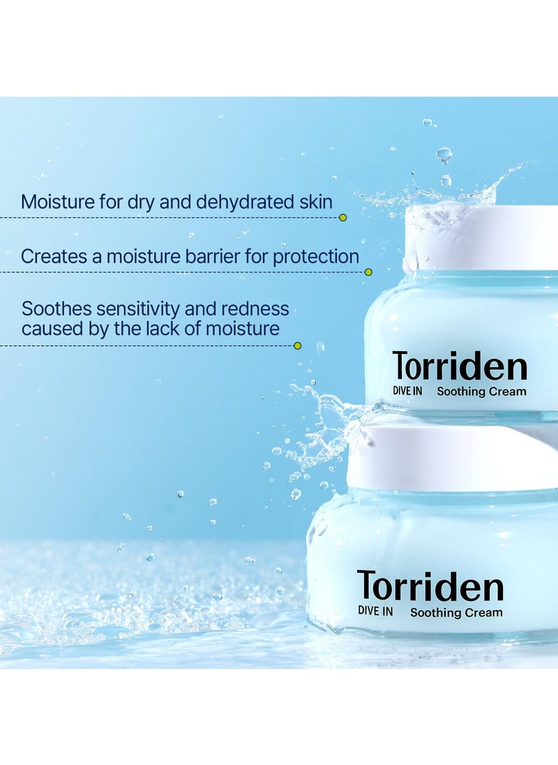 Torriden - DIVE IN Hyaluronic Acid Soothing Cream 100ml (3.38 fl. oz) | Revitalizing Facial Moisturizer for Sensitive and Dry Skin | Hyaluronic Acid, Panthenol, Allantoin - Image 1