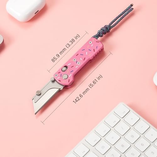 OKNIFE Otacle U1 Folding Pocket Utility Knife, Quick Change Box Cutter with Rail Lock, EDC Razor Knife with Pocket Clip for Office, Factory (Doughnut) - Image 5
