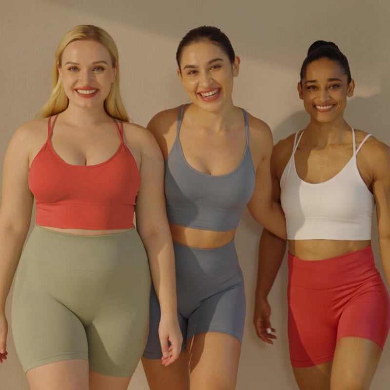 Evercute Cross Back Sport Bras Padded Strappy Criss Cross Cropped Bras for Yoga Workout Fitness Low Impact - Image 2