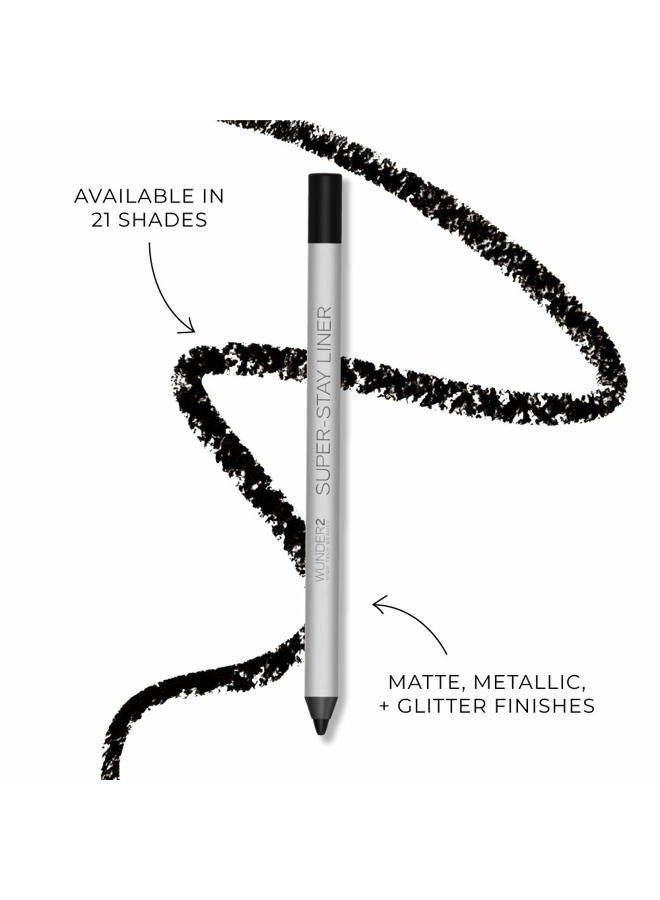 Wunder2 SUPER-STAY LINER Makeup Eyeliner Pencil Long Lasting Waterproof Eye Liner, Color White Gold Metallic - Image 2