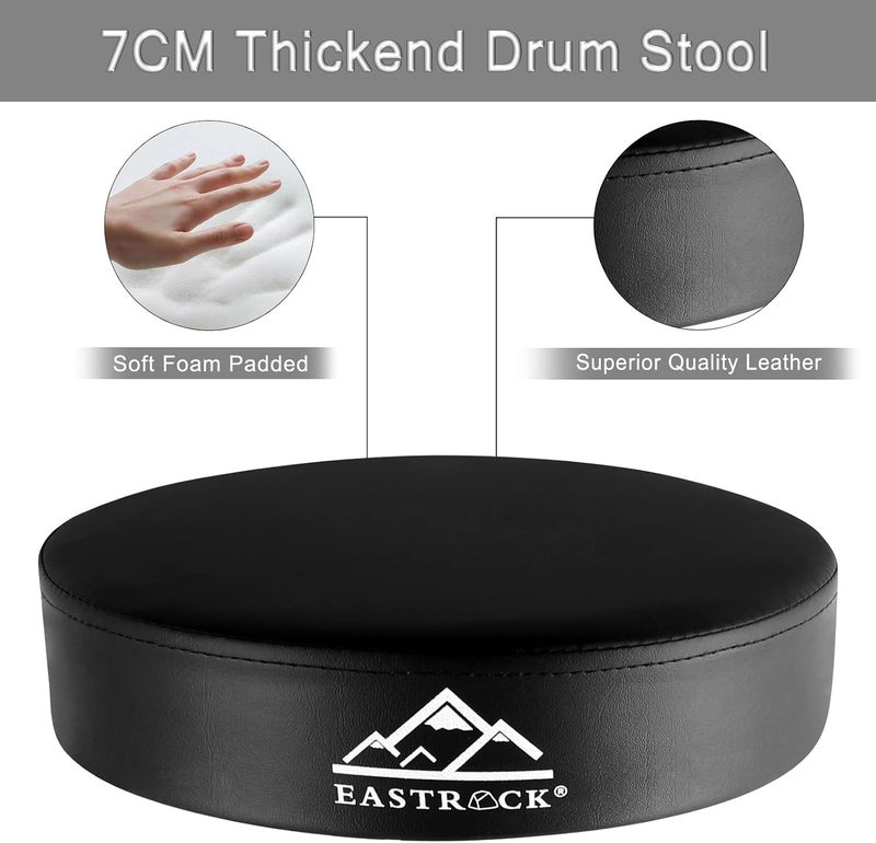 EASTROCK Adjustable Height Drum Throne with Padded Seat and Anti-Slip Feet for Drummers - Image 3