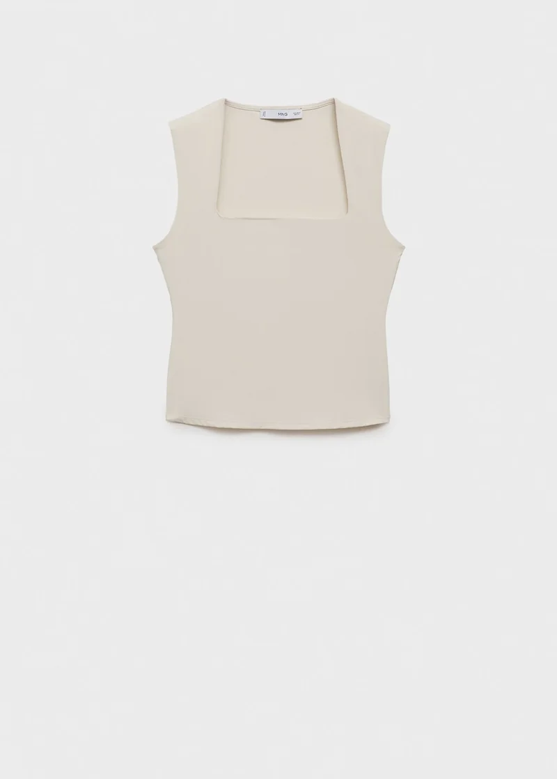 MANGO Fitted Top With Wide Straps