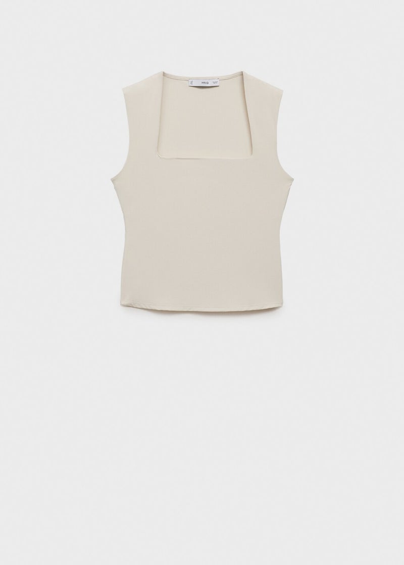 MANGO Fitted Top With Wide Straps  - Image 5