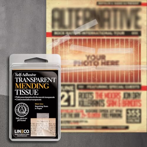 Lineco Archival Document Repair Tape, Repairs Paper Documents, Book Pages, Maps, Ephemera, Photos and Printed Artwork. Ideal for Family Archivist, Acid-Free Translucent Tape 0.5" x 12', Pack of 1 - Image 4