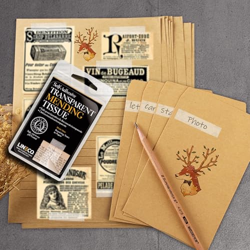 Lineco Archival Document Repair Tape, Repairs Paper Documents, Book Pages, Maps, Ephemera, Photos and Printed Artwork. Ideal for Family Archivist, Acid-Free Translucent Tape 0.5" x 12', Pack of 1 - Image 5