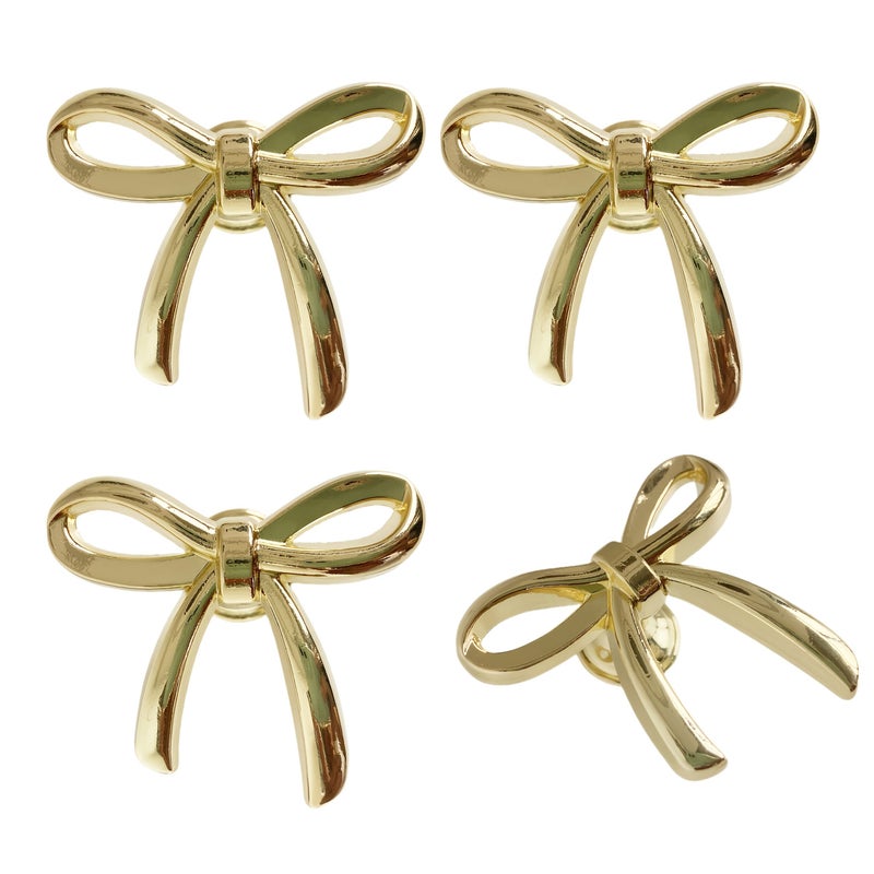 A Set Of 4 Zinc Alloy Bow Handles With Electroplating Golden Cabinet Door Drawer Handles - Image 1