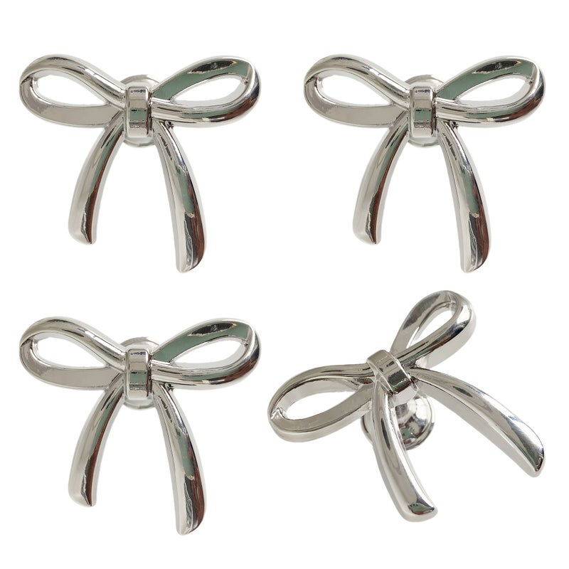 A Set Of 4 Zinc Alloy Bow Handles With Electroplating Golden Cabinet Door Drawer Handles - Image 4