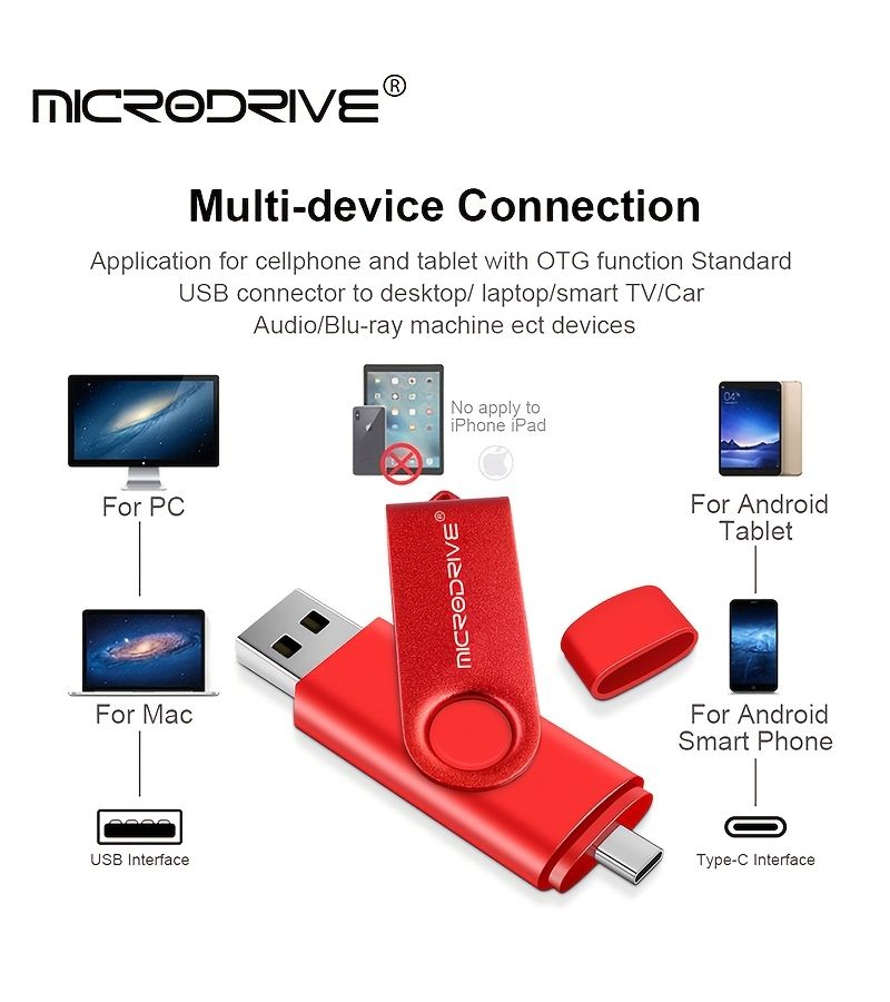 محرك أقراص فلاش USB 2.0 بسعة 512 ميجابايت باللون الأحمر، بتصميم دوار 360 درجة، فائق الصغر وخفة الوزن، قابل للتوصيل والتشغيل الفوري. - Image 4