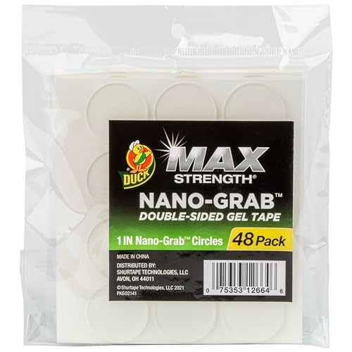 Duck Max DoubleSided Gel Tape with NanoGrab Technology Clear MultiPurpose Removable 1 Circles Clear 48 Pack 287705 - Image 3