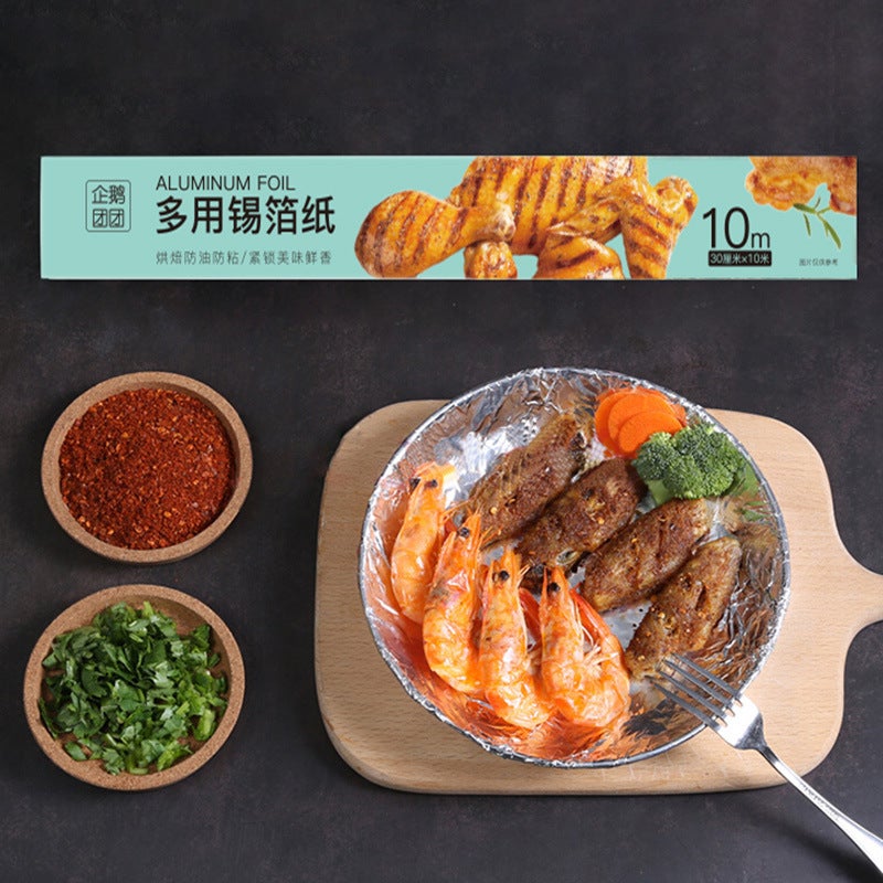 Supply Barbecue Tin Foil Aluminum Foil Baking Tin Foil Disposable Household Oven High Temperature Resistant Tin Foil - Image 1
