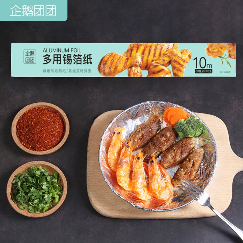 Supply Barbecue Tin Foil Aluminum Foil Baking Tin Foil Disposable Household Oven High Temperature Resistant Tin Foil - Image 2