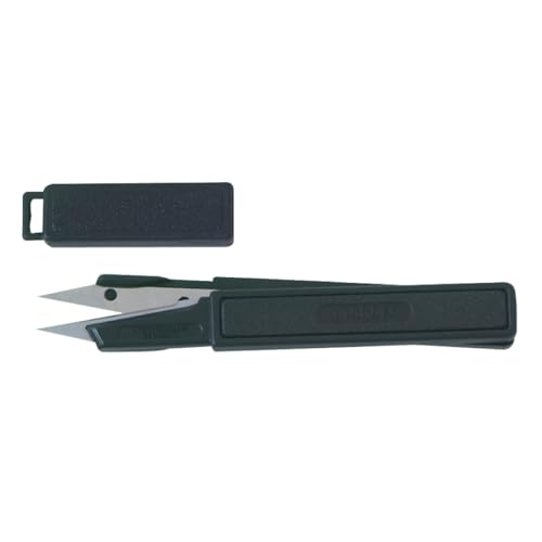 Gingher Featherweight Thread Clippers - 4" Stainless Steel Snips - Sharp Thread Puller with Protective Cap for Crafts - Black - Image 1