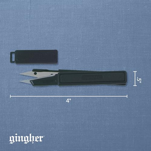 Gingher Featherweight Thread Clippers - 4" Stainless Steel Snips - Sharp Thread Puller with Protective Cap for Crafts - Black - Image 5