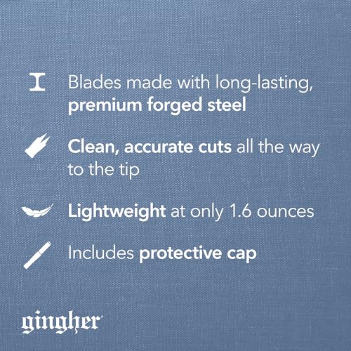Gingher Featherweight Thread Clippers - 4" Stainless Steel Snips - Sharp Thread Puller with Protective Cap for Crafts - Black - Image 4