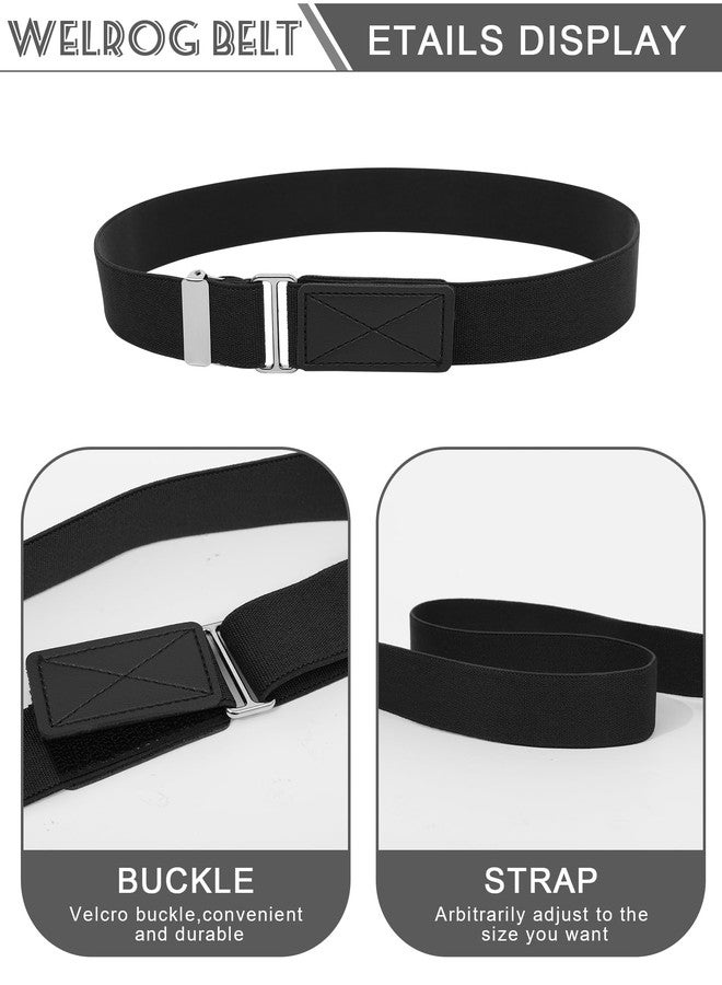WELROG Kids Belts for Boys - Velcro Buckle Toddler Belt Elastic Adjustable Belt for Boys Girls(Balck) - Image 3