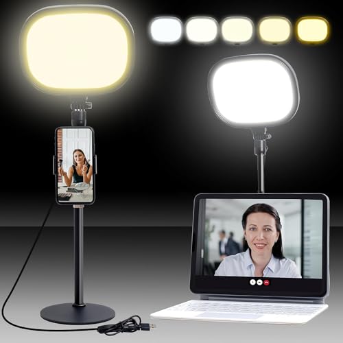 HOLD UP Key Video Light - Adjustable Photography Fill Light With Five Color Temperatures 3200K-5600K, Adjustable Brightness 1455 Lumens, 120 Light Beads, CRI 95+, Extendable Stand for Video - Image 1