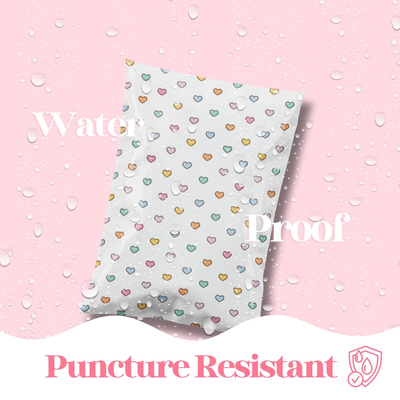 Pretty Package Store 10X13 Designer Poly Mailer 100 Pack Heavy Duty Waterproof Self Seal Shipping Bags For Small Business Large Mailing Envelopes Bulk Tear Resistant Packaging Preppy Hearts - Image 5