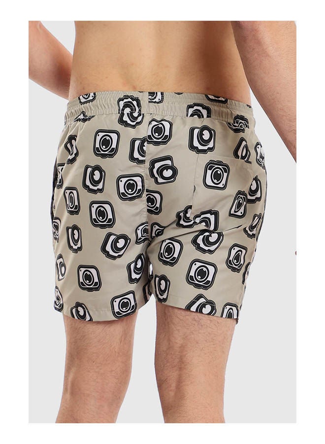 WHITE RABBIT Printed Mid-Rise Swim Shorts  - Image 3