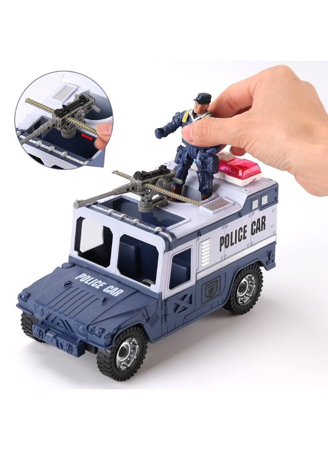 Liberty imports - Liberty Imports 8 PCS Police Rescue Patrol Toy Vehicles and Figures Playset - Helicopter, SWAT Truck, Motorcycle, Action Figures, K-9, Weapons, and Accessories for Kids Imaginative Pretend Play - Image 1
