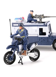Liberty Imports 8 PCS Police Rescue Patrol Toy Vehicles and Figures Playset - Helicopter, SWAT Truck, Motorcycle, Action Figures, K-9, Weapons, and Accessories for Kids Imaginative Pretend Play