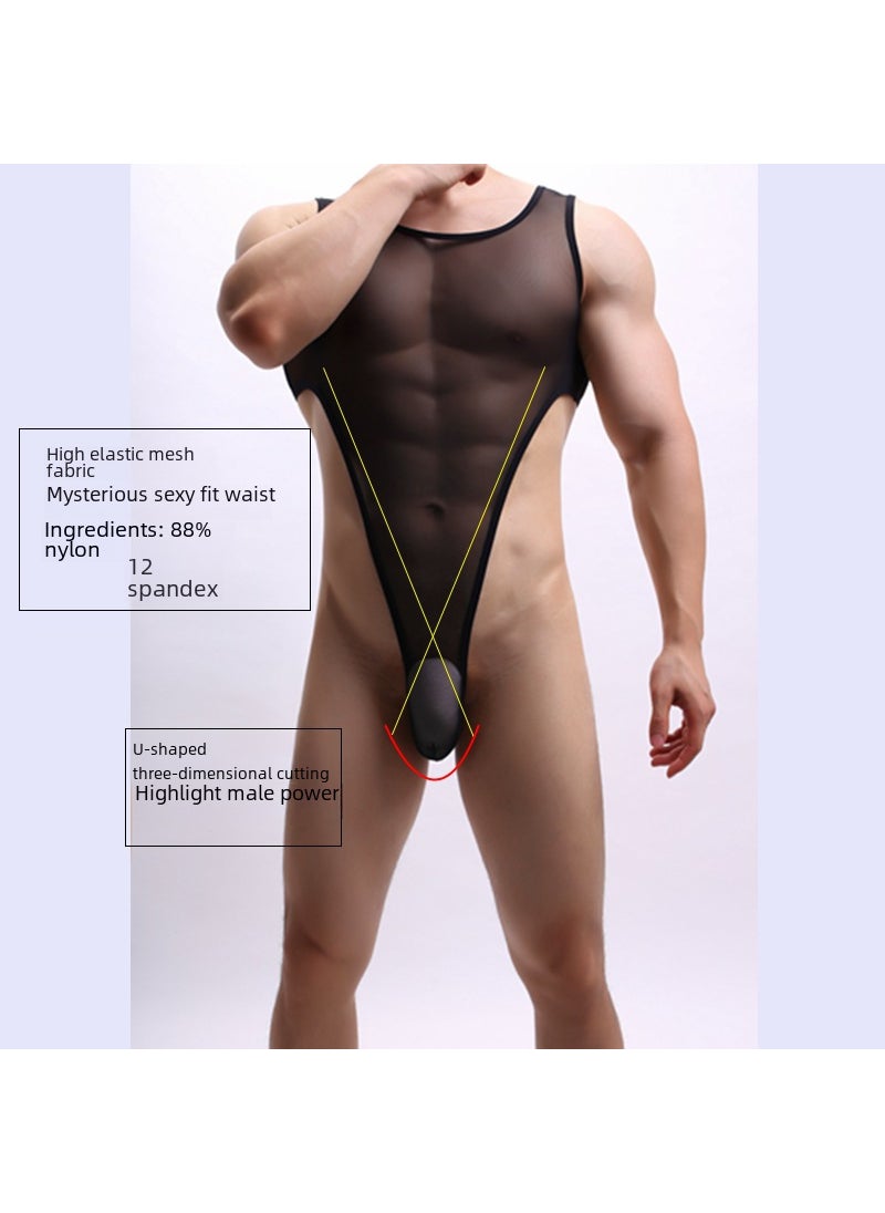 New DomiGe Stylish Mens Bodysuit Thong 5502 5502 Black