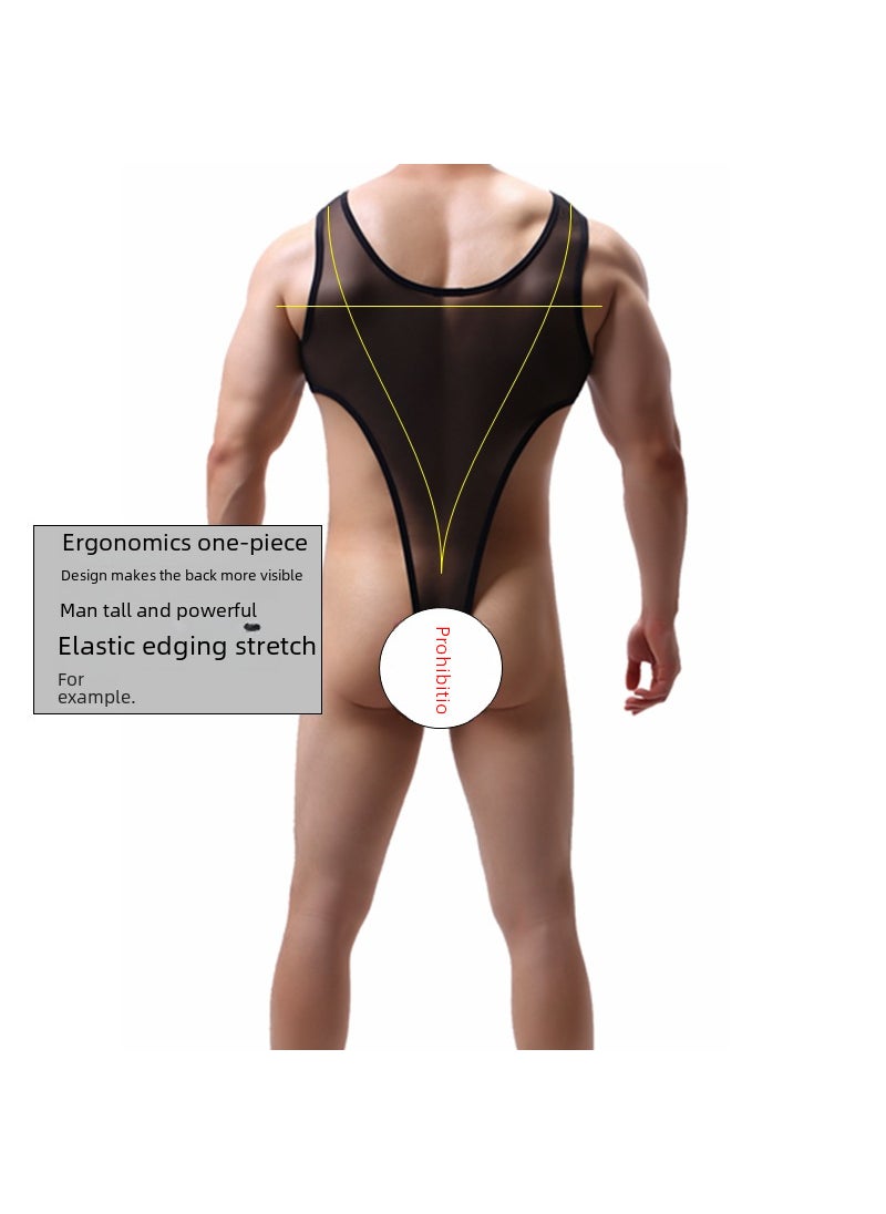New DomiGe Stylish Mens Bodysuit Thong 5502 5502 Black