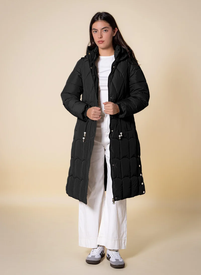 LONG DETAILED PUFFER JACKET
