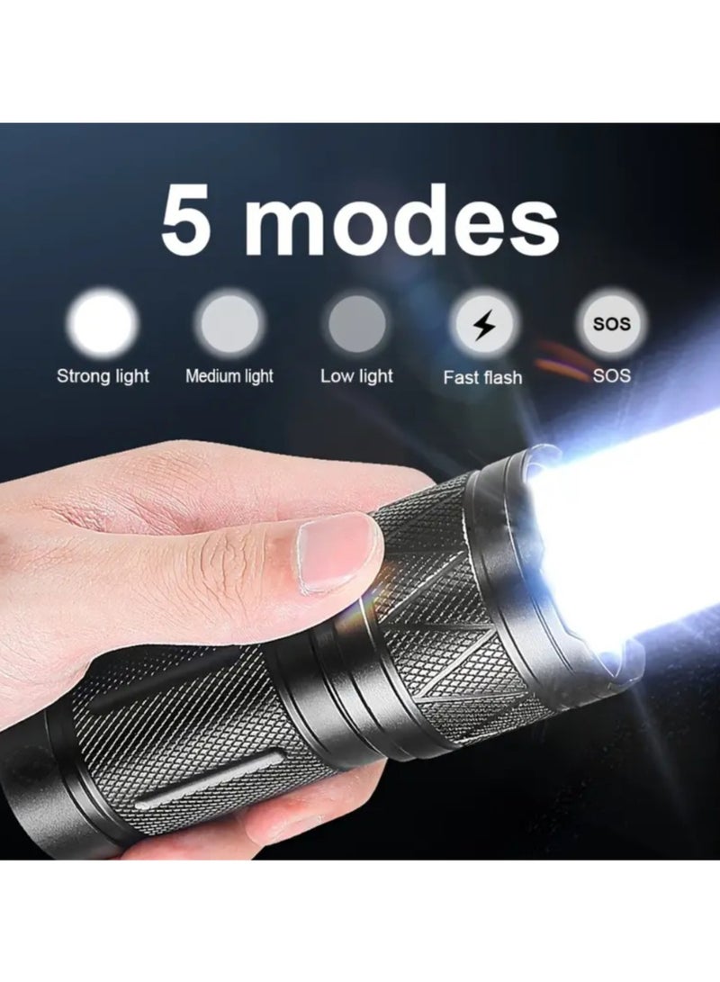 Super Bright LED Flashlight, 12000mAh Rechargeable Battery, Handheld Torch for Home Security, Safety, Cleaning, No Waterproof, Battery Powered - Image 4