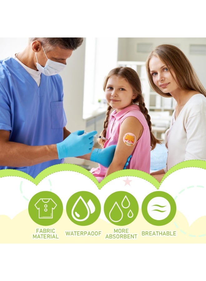 120 Pcs Kids Cartoon Adhesive Bandages, 10 Cute Assorted Styles 0.9 Inch Round Vaccination Plasters, Breathable Wound Band-Aids for Blisters, Pimples, Minor Cuts & Vaccination Care - Image 3