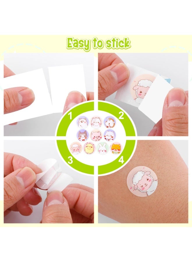 120 Pcs Kids Cartoon Adhesive Bandages, 10 Cute Assorted Styles 0.9 Inch Round Vaccination Plasters, Breathable Wound Band-Aids for Blisters, Pimples, Minor Cuts & Vaccination Care - Image 4