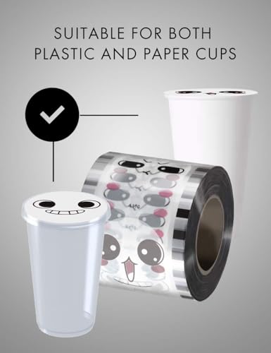 WantJoin Cup Sealing Film - Boba Cup Sealer Film 90-105 mm 3000 Cups for PP Plastic and Paper Cups - Image 3