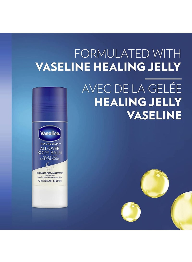 Vaseline All-Over Body Balm Jelly Stick Anti-Friction For Dry Skin Unscented, 40 g Pack of 3 - Image 2