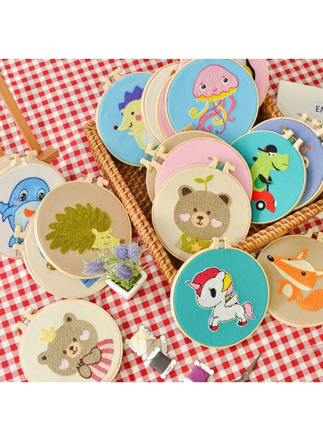 16cm Cartoon Unicorn Poke Embroidery DIY Kit - Image 2