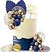 LEFUBABY Blue White Gold Balls Cake Toppers Balls Birthday Cake Decorations for Birthday Boho Wedding Baby Shower Party Decoration Blue White Gold - Image 3