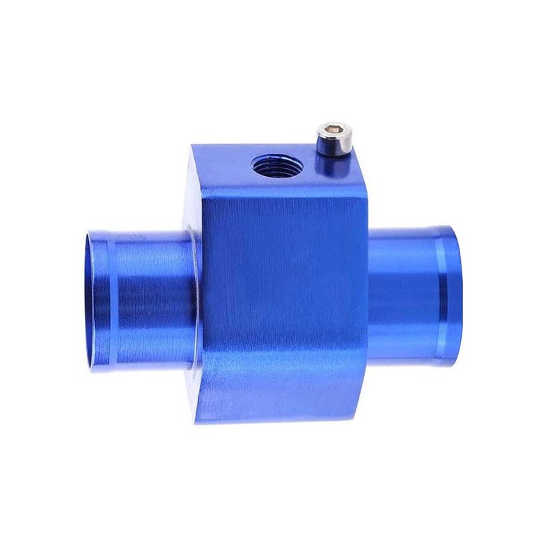 Universal Water Temp Joint Pipe Water Temp Temperature Joint Pipe Sensor Gauge Radiator Hose Adapter Blue 40mm