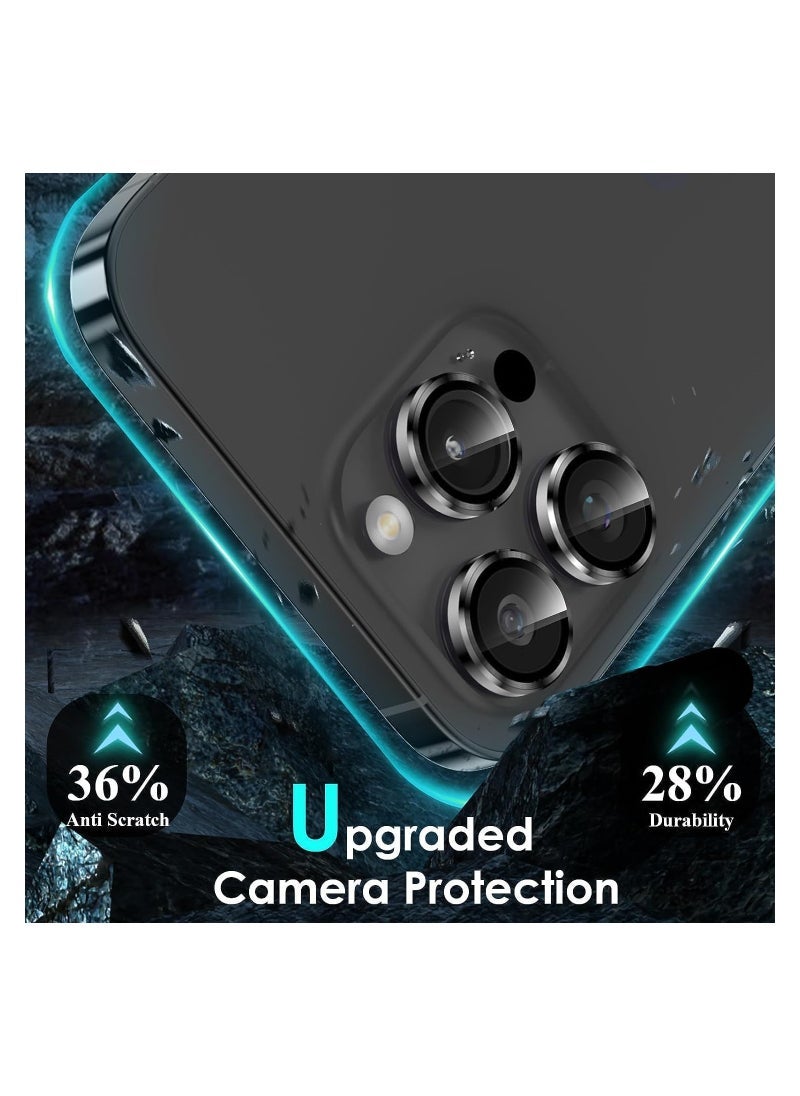 Gravity Compatible with iPhone 15 Pro Max with Integrated Camera Lens Protection, [Seamless Work with Magsafe] [Metallic Glossy Soft Bumper], Diamond Clear Stylish Case (Black Titanium) - Image 2