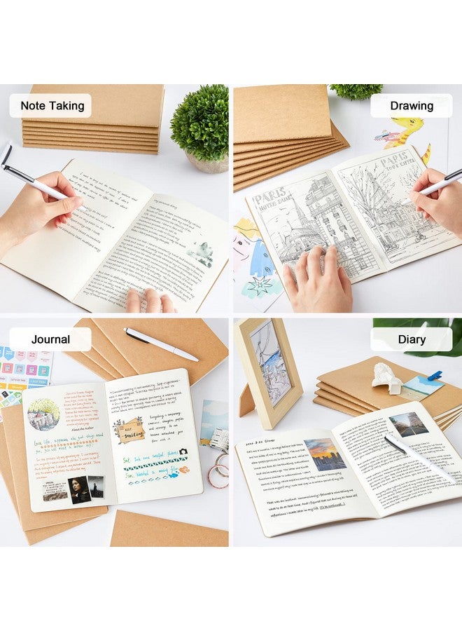 feela 30 Pack Blank Kraft Notebooks, Unlined Sketchbook Note Pad Travel Journal for Drawing Doodling Writing, Journal Bulk For Women Kids Students Office School Supplies, A5, 60 Pages, 8.3” X 5.5” - Image 5
