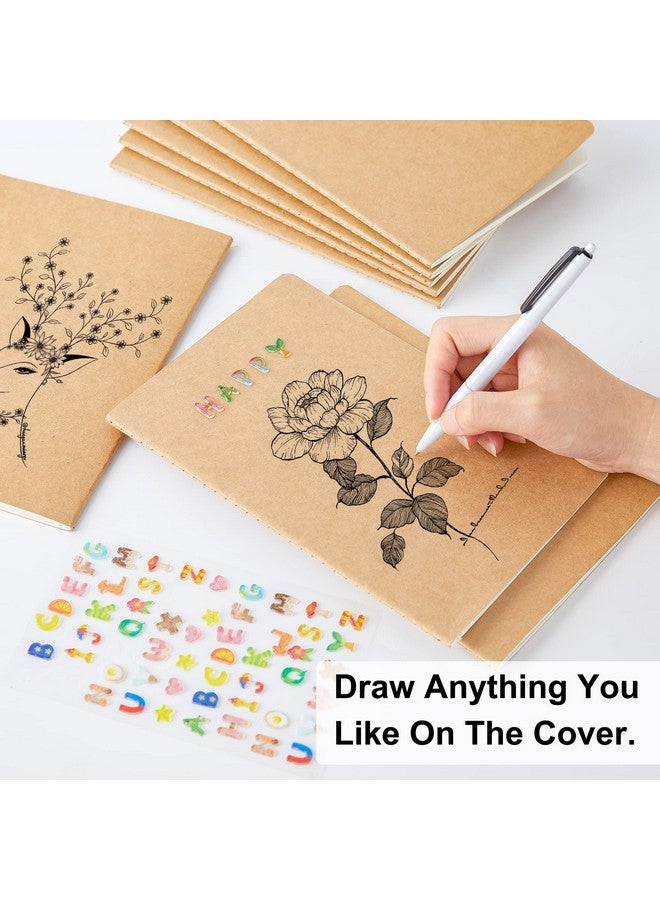 feela 30 Pack Blank Kraft Notebooks, Unlined Sketchbook Note Pad Travel Journal for Drawing Doodling Writing, Journal Bulk For Women Kids Students Office School Supplies, A5, 60 Pages, 8.3” X 5.5” - Image 3